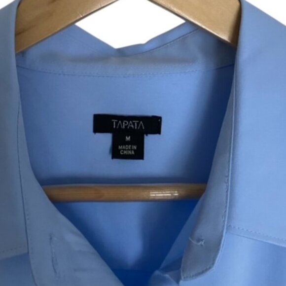Tapata Blue Button Up Bodysuit Top Medium - Picture 2 of 4